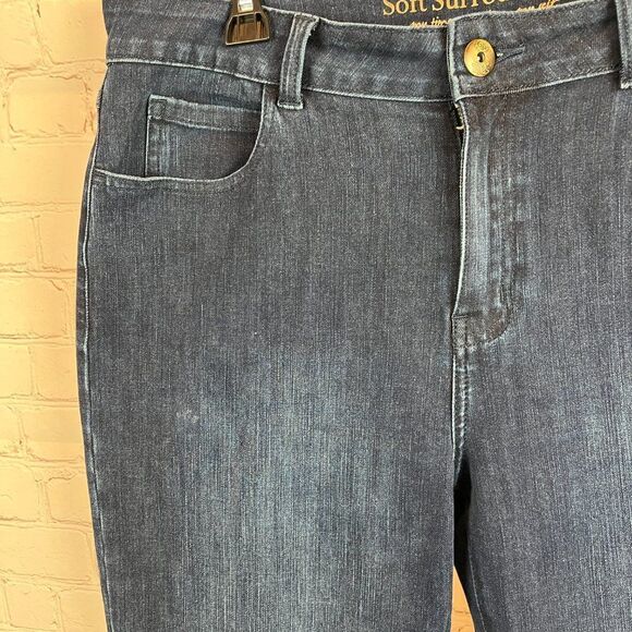 SOFT SURROUNDINGS blue embroidered straight classic jeans no size tag - Picture 3 of 6